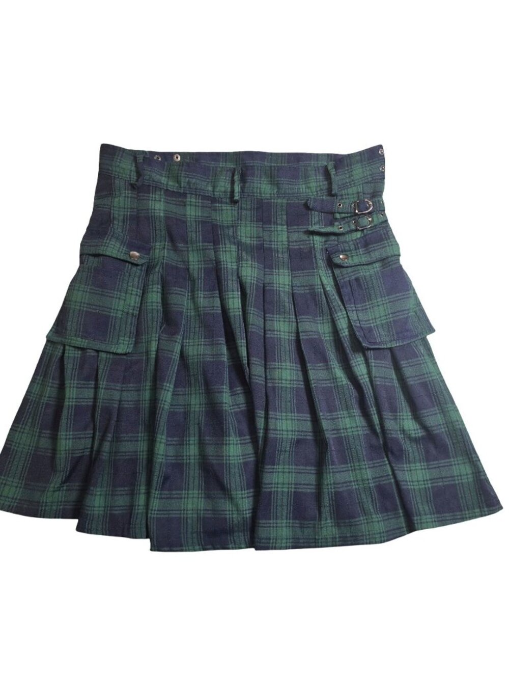 Men's - Scarlet Darkness Plaid Tartan Utility Kilt, Size Medium - Picture 6 of 8
